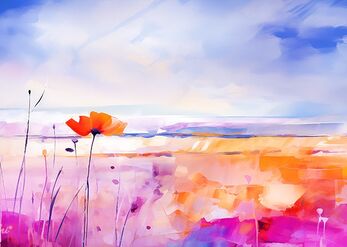 Flower in front of the sea